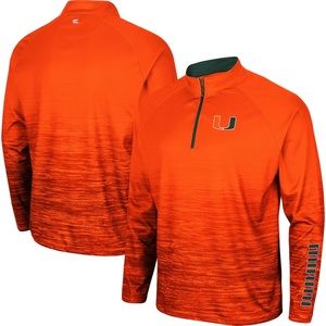 Miami Hurricanes Logo Quarter-Zip Jacket (Orange)
